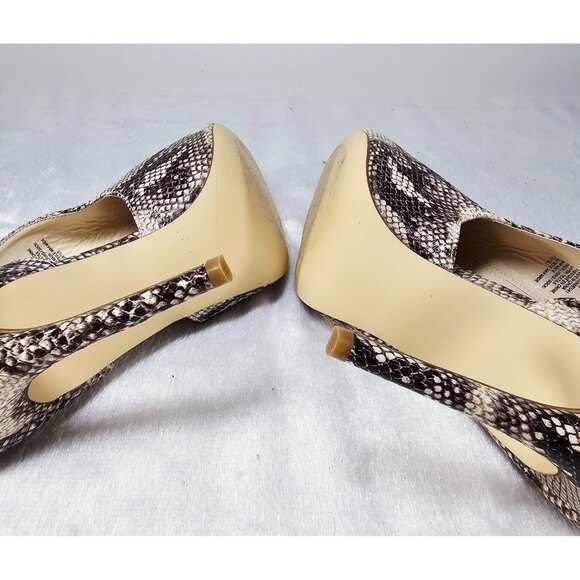 JustFab Snakeskin Point Toe Stilettos and Purse-Brown-SZ10 - Picture 7 of 11